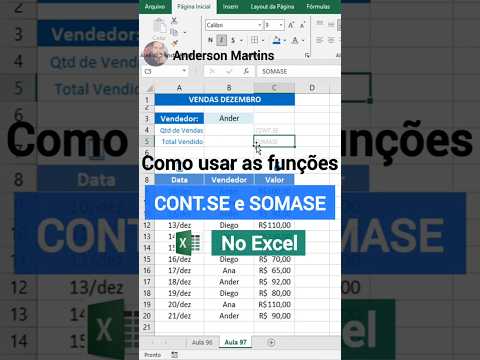 ?Como usar a Função SOMASE e Cont se no excel