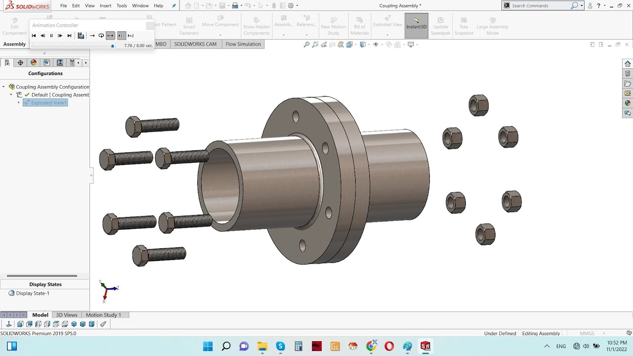 Solidwork Tutorial for Mechanical Engineering : Frange Coupling