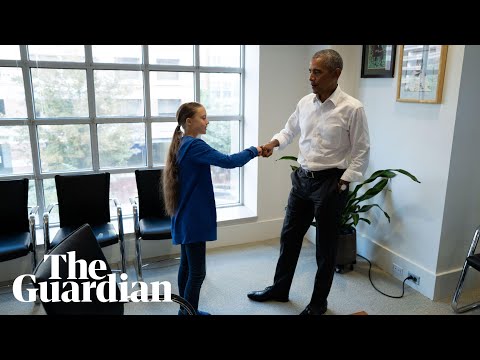 '私たちはチームだ'グレタ・トゥンバーグ氏、バラク・オバマ氏を訪問 ('We're a team': Greta Thunberg visits Barack Obama)