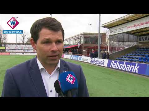 Excelsior Maassluis-trainer Jeroen Rijsdijk na de winst op FC Lisse