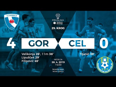 29.krog: Gorica - Celje 4:0 ; Prva liga Telekom Slovenije 2018/2019