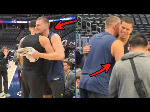 Nikola Jokic Embracing Michael Porter Jr. During Pregame Warmups Ahead Of Denver Nuggets vs. Nets!