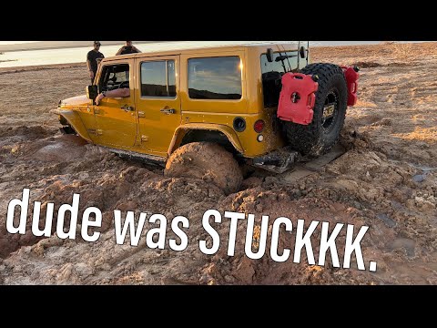 Built Jeep SUPER stuck. Sand Hollow Recovery