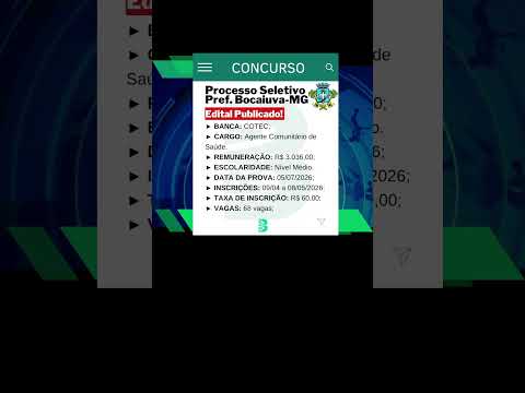 Edital Publicado Pref Bocaiuva MG