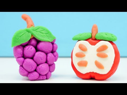 Knete Ideen für Kinder auf Deutsch. Obst aus Play Doh. Basteln für Kinder.