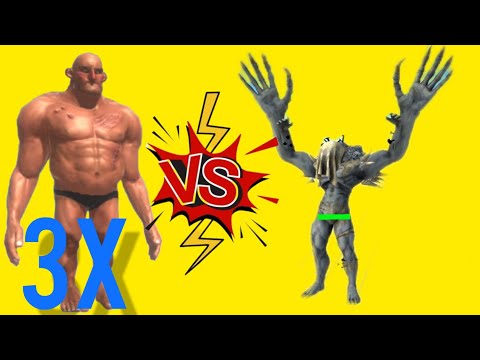 Scourge and 3X Hill Giant battle simulator. ARBS mobile | Animal Revolt Battle Simulator.