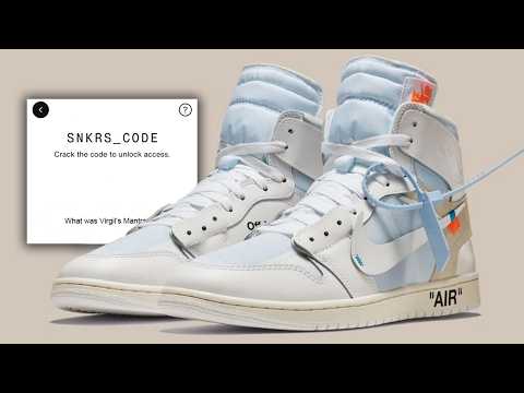 SNKRS CODE SHOCK DROP - Virgil Abloh Archive Jordan 1 Alaska (Theory)