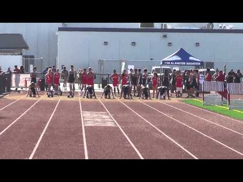 VarB 100m vs Edison 4-9-14 - Los Alamitos Boys