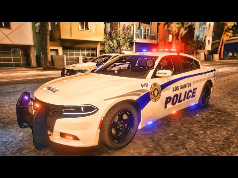 Playing GTA 5 As A POLICE OFFICER City Patrol| GTA 5 Lspdfr Mod| 4K
