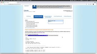 How to access data on the weather.gov/climate page