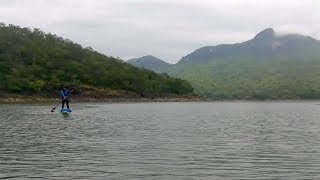 preview picture of video 'Stand Up Paddling (SUP) Standup paddleboarding - Sinakharin, Si Sawat, Kanchanaburi, Thailand'