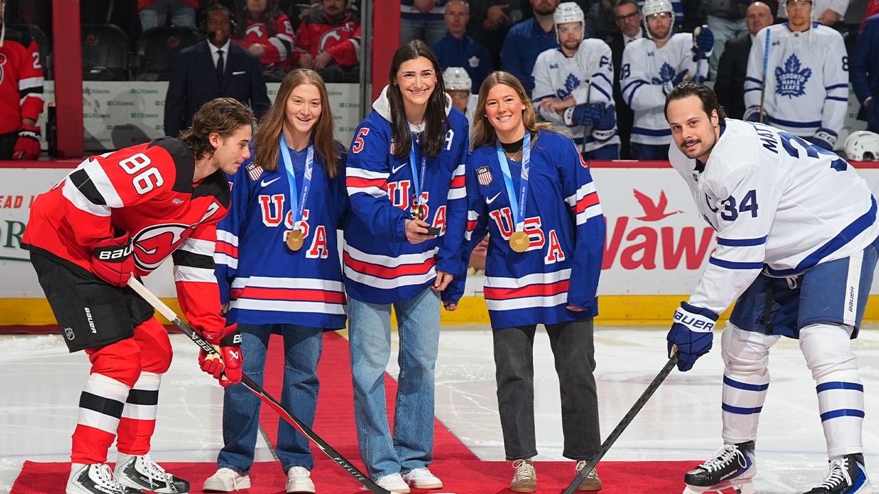 U.S. Women's Hockey Team honored with Jack Hughes & Matthews