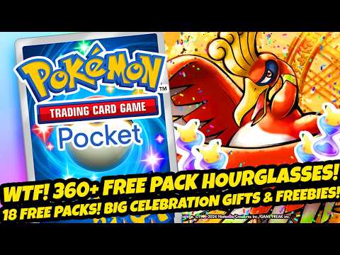 *BREAKING NEWS* 360+ FREE PACK HOURGLASSES! 18 FREE PACKS! CELEBRATION GIFT! FREEBIES Pokémon Pocket
