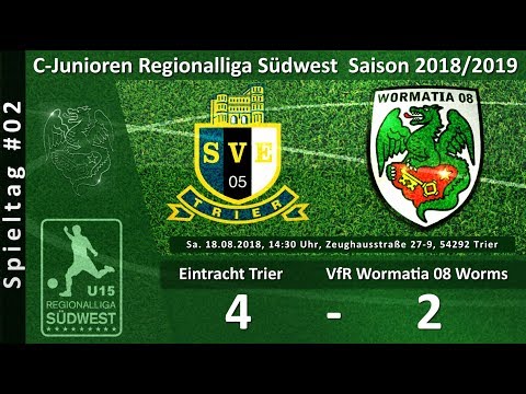 Spieltag 02: SV Eintracht Trier - VfR Wormatia 08 Worms U15 4:2 (2:2) - Torshow 18.08.2018
