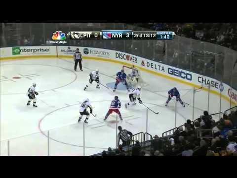 Brassard No-Look Pass to Richards Goal vs Pittsburgh Penguins 4/3/13