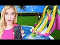 LAST TO DROP Wins IPhone On Inflatable Water Slide In Backyard Game Master Spy In Real Life