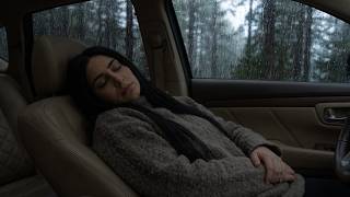 A mind that never stops? Gentle Rain Against Car Window with thunderstorms
