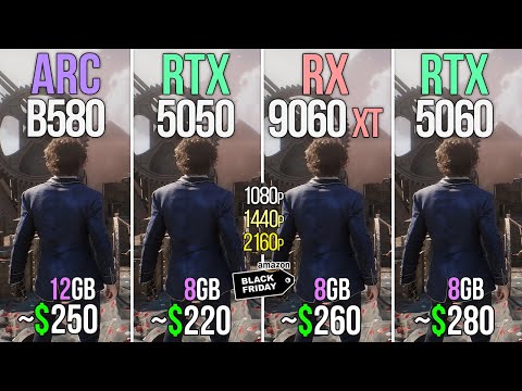 ARC B580 vs RTX 5050 vs RX 9060 XT vs RTX 5060 - Best Graphics Cards Under $300 | Test in 20 Games
