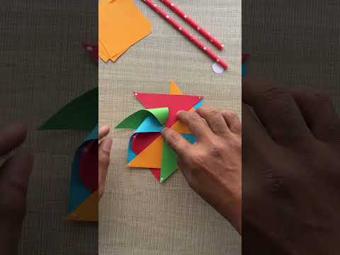 How To Make A Paper Windmill For Kids | DIY Craft | Easy Paper Pinwheel Tutorial