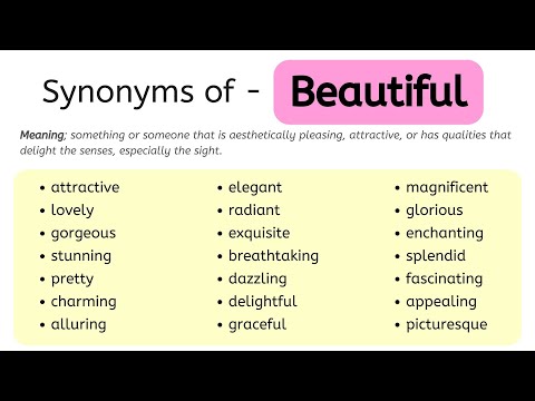 Synonyms Of Beautiful, Beautiful Synonyms Words List, Meaning & Example Words #vocabulary #synonyms