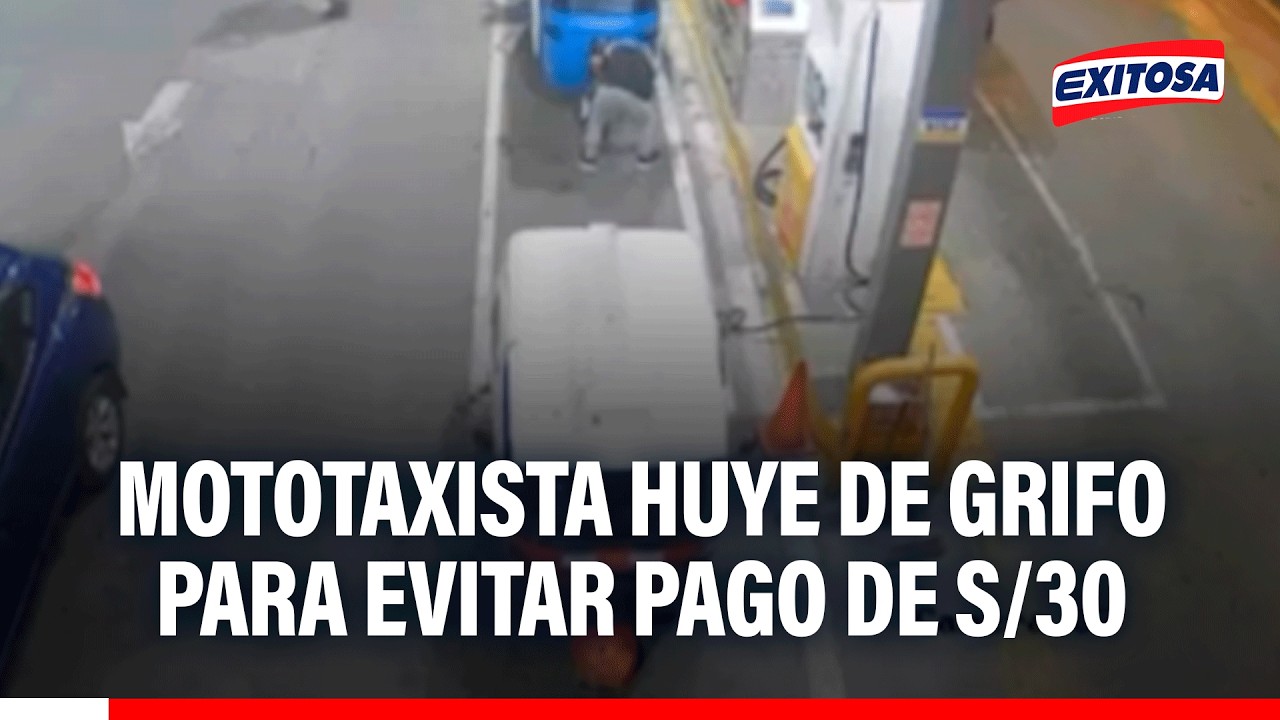 🔴🔵 Mototaxista huye de grifo para evitar pago de S/ 30 y se lleva manguera de GLP
