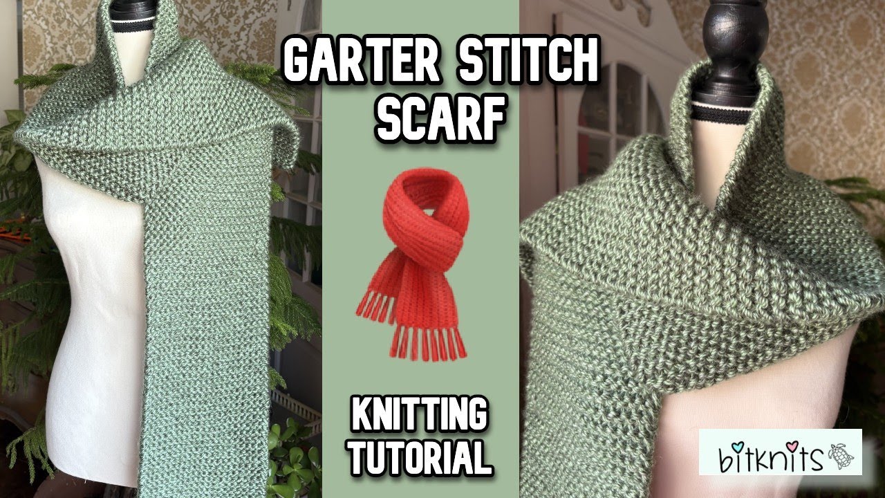 KNIT Chunky Garter Stitch Scarf - EASY ~ Knitting Tutorial