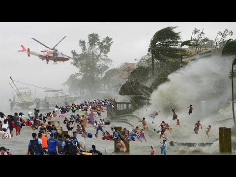 260.000 peoples evacuated! Typhoon Haikui with incridible wind hit Taiwan