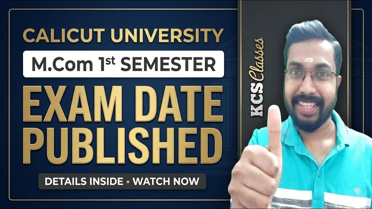 Calicut University M.com 1st Semester Exam Time Table Published 🔥