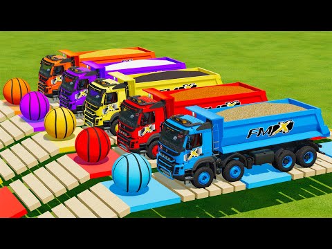 LOAD & TRANSPORT CORN, LIME, CANOLA, SUGARCANE AND SORGHUM WITH VOLVO & MAN TRUCKS - Farming Simulat