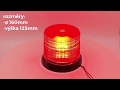 Červený LED maják 12/24V - 40x LED / na pevnú montáž / ECE R10 (ø160 x 125 mm) - Video Youtube