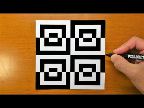 Very Easy！How To Draw Like a 3D Geometric Optical Illusion - Funny 3D Trick Art on paper tutorial
