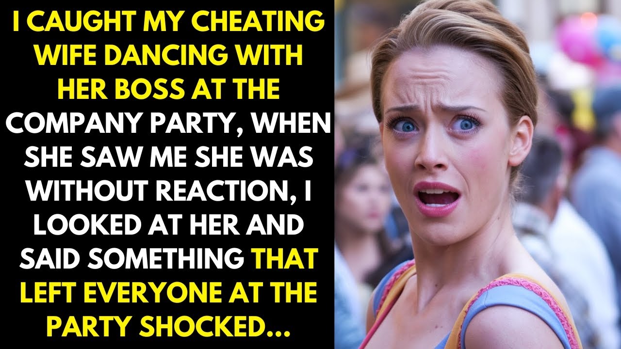 I caught my cheating wife dancing with her boss at the company party, she was shocked to see me..