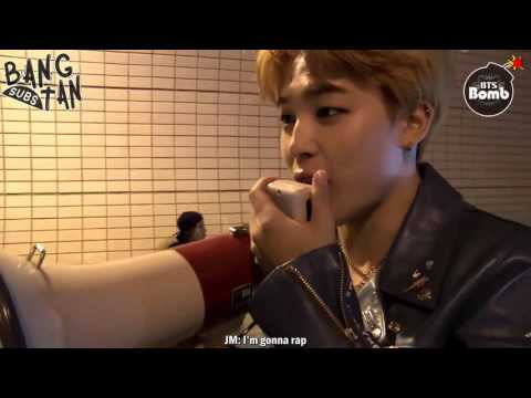 [ENG] 160223 [BANGTAN BOMB] j-hope's singing 'RUN' over a loudspeaker