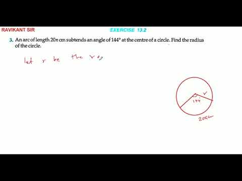 An arc of length 20pi cm subtends an angle of 144 degree at the centre of a cricle. Find the radius