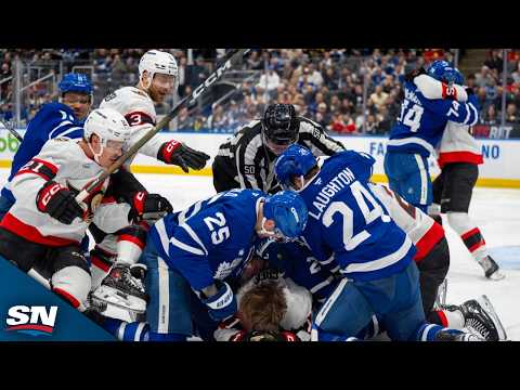 Senators' Greig Sparks Full Line Brawl In Heated Battle Of Ontario