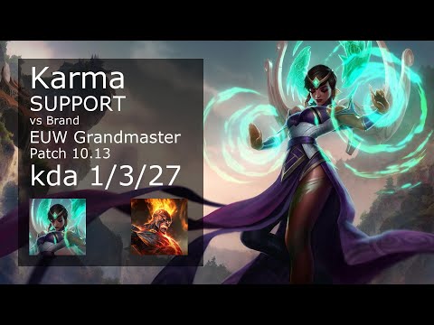 Karma Support & Varus vs Brand & Ezreal - EUW Grandmaster 1/3/27 Patch 10.13 Gameplay