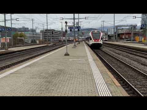 Züge in Zug, Trains in Zug, S1 und S2 Parallelfahrt