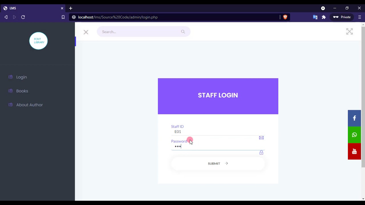 Simple Library Management System in PHP DEMO