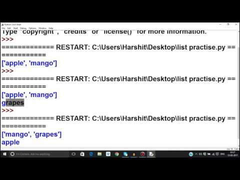 Python tutorial in Hindi 27 List part 3 pop method remove method
