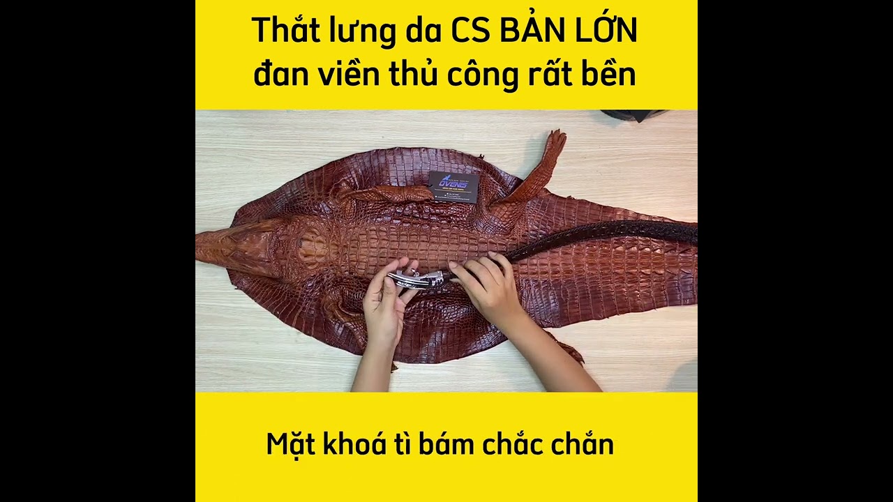 Thắt lưng Cá sấu bản Lớn đan viền thủ công rất bền. Phù hợp với bụng bia!