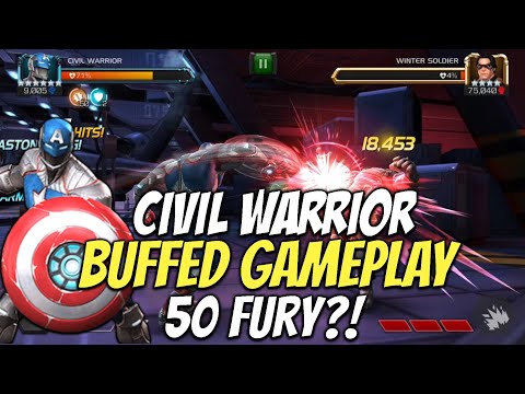 Civil Warrior Buffed Gameplay | 50 Fury?! | Marvel Contest Of Champions