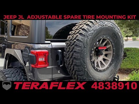 How To Install TeraFlex 4838910 Adjustable Spare Tire Mounting Kit 2018-2019 Jeep JL