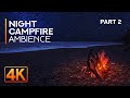 4K Night Campfire on Rialto Beach - 8HRS Relaxing Sounds of Night Ocean and Crackling Fire - Part #2