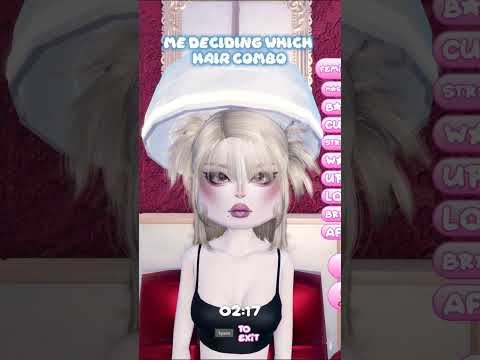 Me choosing which hair combo to go with: #roblox #dresstoimpress #dresstoimpressroblox #dti #shorts