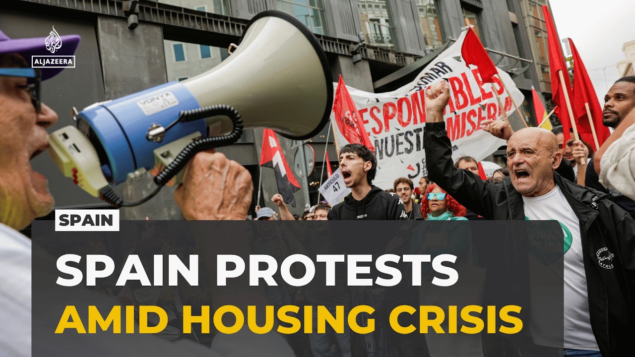 Hundreds of thousands protest Spain's housing crisis as strike calls grow