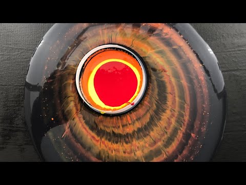 Acrylic Pour Black Hole - After an Initial Fail the 2nd Try Created a Beautiful Nebula Pour Painting