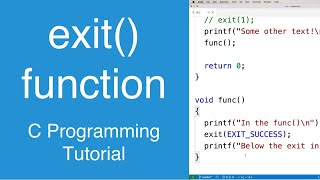exit() function | C Programming Tutorial