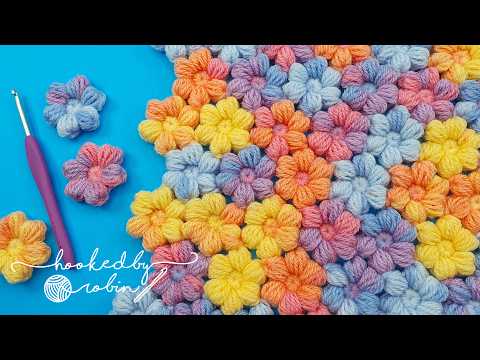 Crochet Puff Flowers & How to Join As You Go - NO SEWING! 🌸