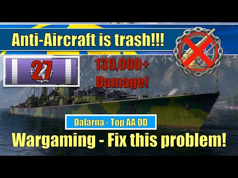 AA is trash! Best AA Destroyer still can't hack it! 139,000 damage to planes  | #worldofwarships