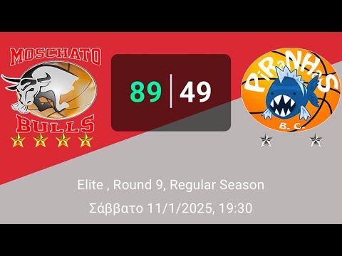Moschato Bulls 89-49 Piranhas BC (Round9-Elite-11/1/25)